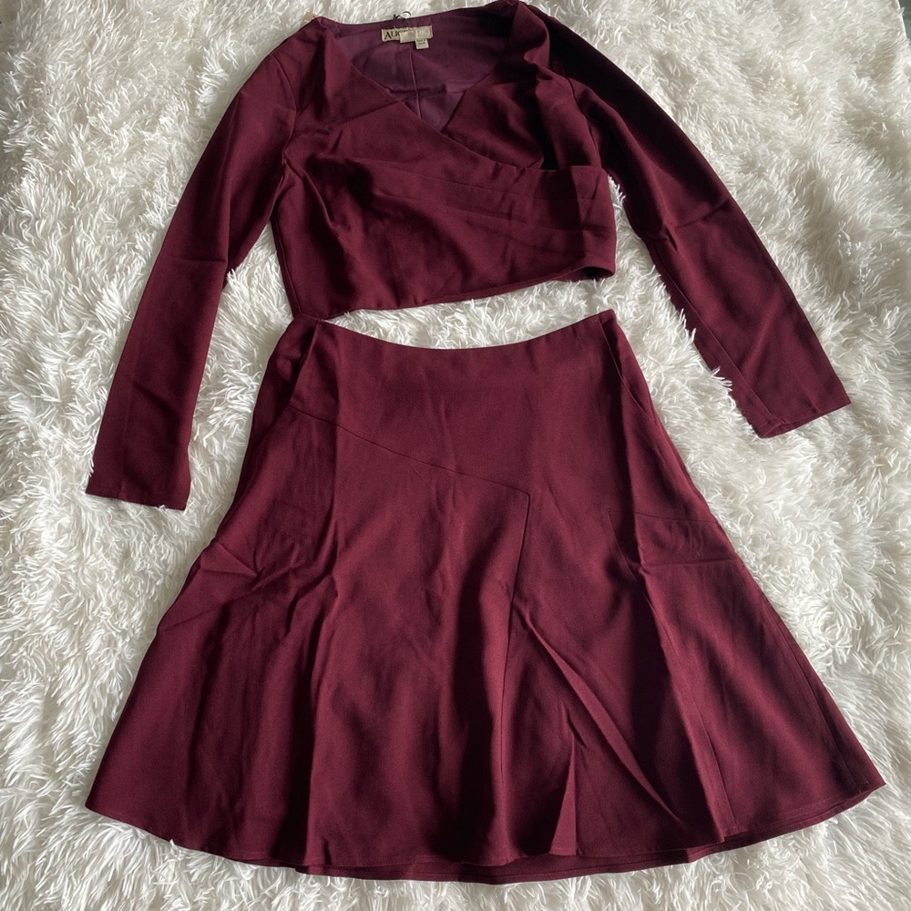 Alice’s Pig Burgundy Women's Top and Skirt Set size 8